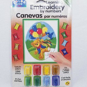 Embroidery by Numbers Kit Teddy Bears/Balloons-NWT